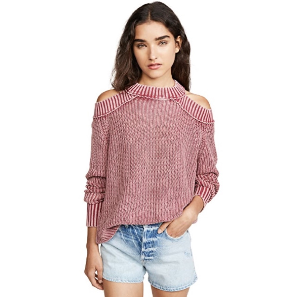 Free People Half Moon Bay Cold Shoulder Sweater M